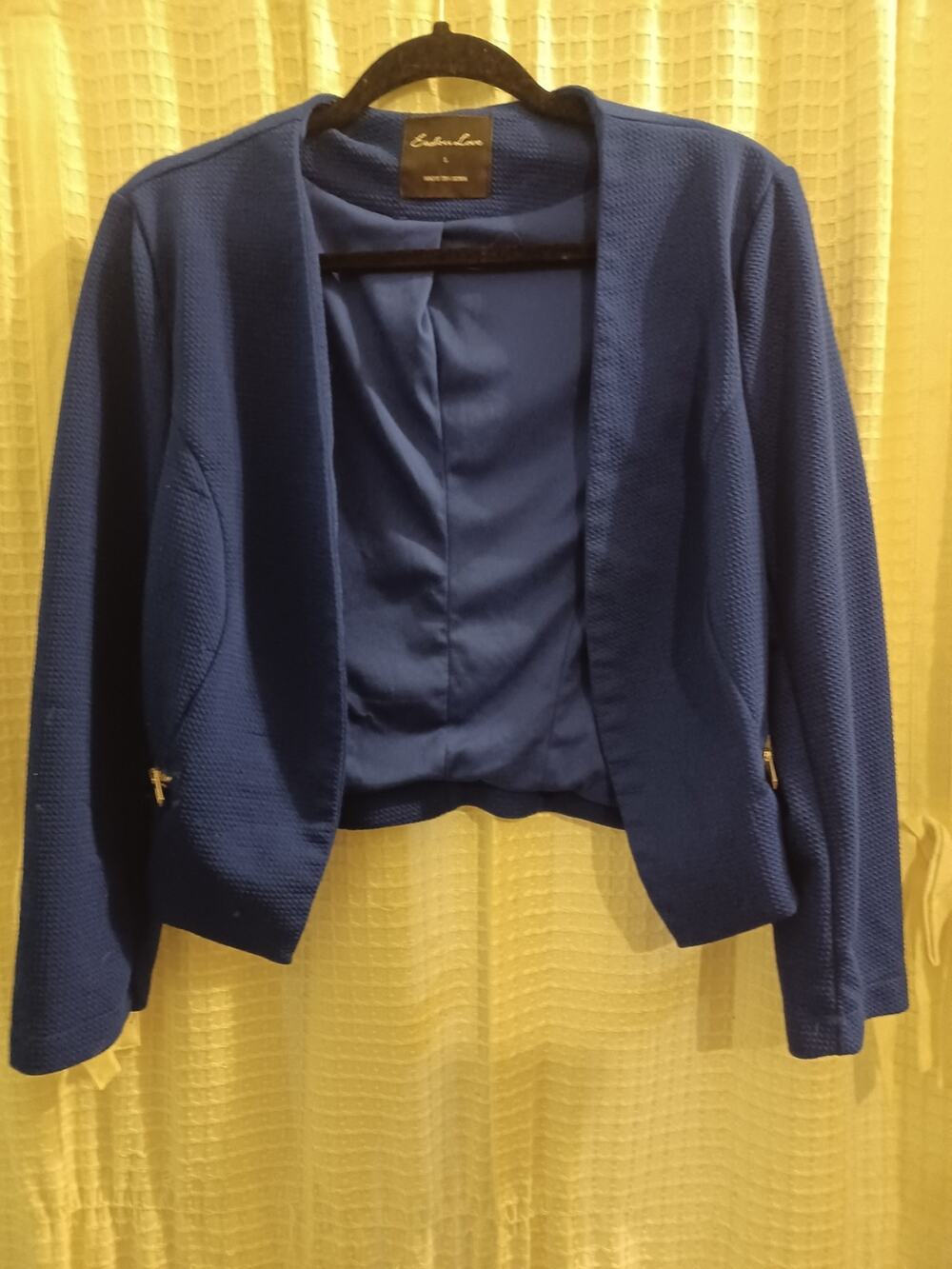 Endless Love Open-Front Cropped Royal Blue Blazer